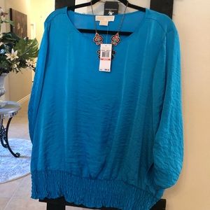 Michael Kors 2X Summer Blue Top